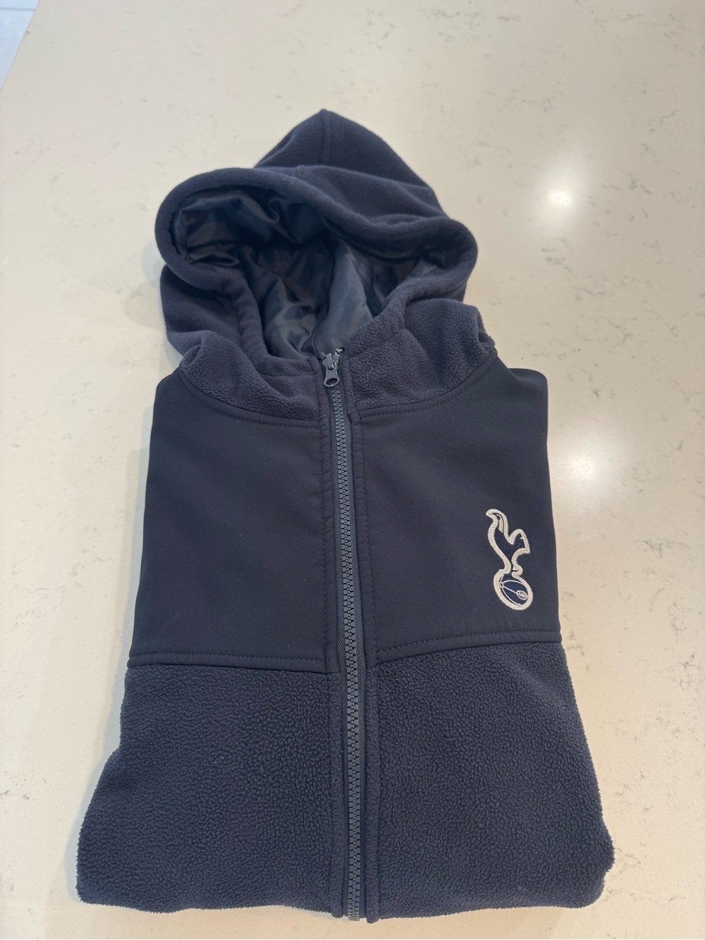 Tottenham Premier League Soccer Club Black Hooded Fleece Jacket - Unbranded